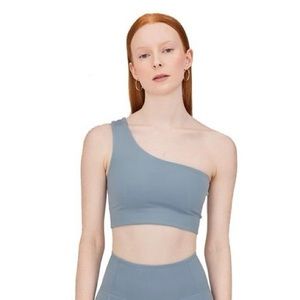 Girlfriend Collective Bianca One Shoulder Bra in Dew | Size M